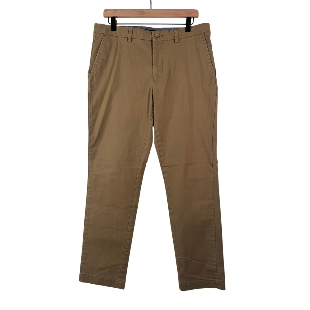 Banana Republic Mens Fulton Skinny Chino Pants Khaki Tan Size 33x32 Stretch